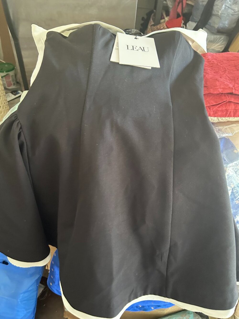 L'EAU Black & White Contrast Mini Dress - Size Xsmall